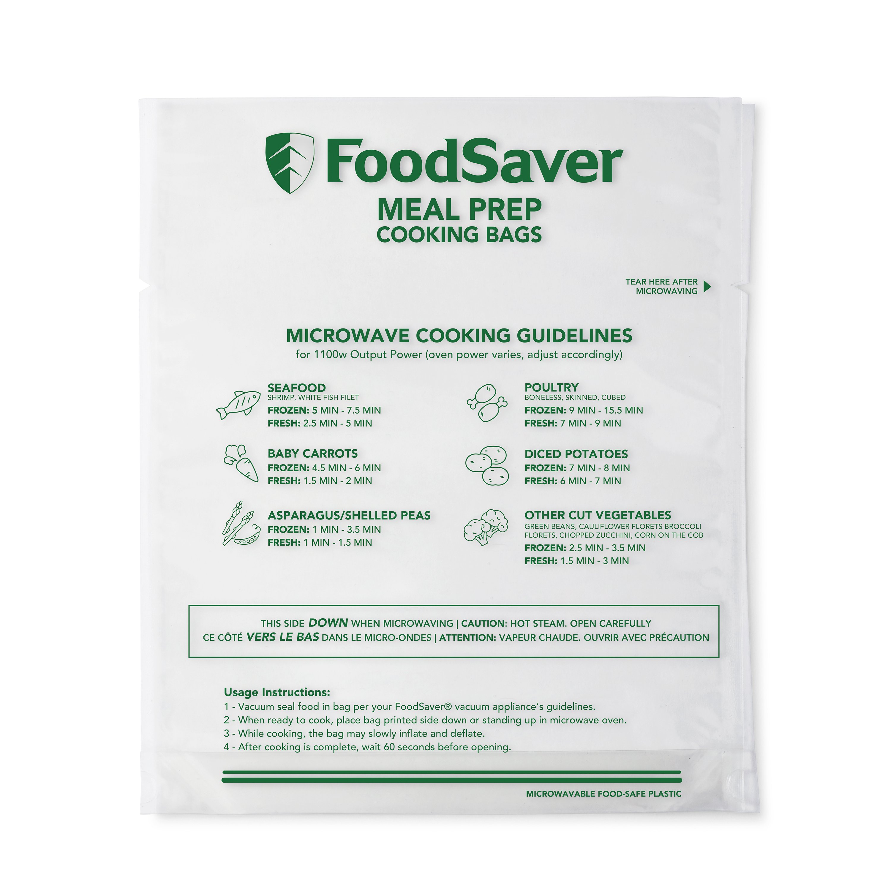 FoodSaver® Microwavable Meal Prep Bags, 1 Quart, 16 Ct. Foodsaver